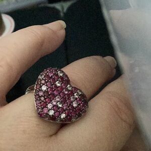 Pink Pave Heart Ring - Women Jewelry